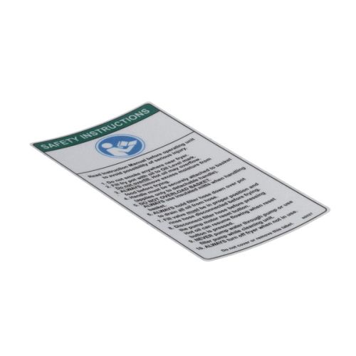 BKI (Barbeque King) N0527 Fryers Decal Safety Instructions