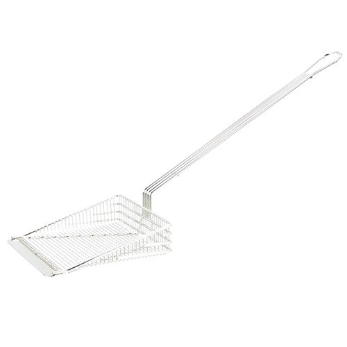 Prince Castle PC698 fryer scoop/skimmer with scraper blade 8" square by 23 1/2" long