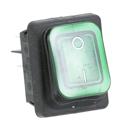 Prince Castle PC78-219S Green Lighted Rocker Switch W/ 4x1/4" Tab Terminals