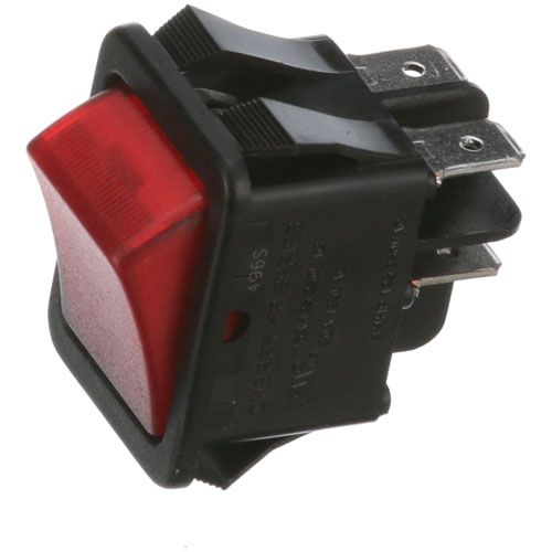 Randell EL SWT610BE Rocker Switch Red Lighted DPST 20A 125 VAC