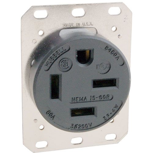 Receptacle,Single , 250v, 60a For Allpoints - Part# 2531382
