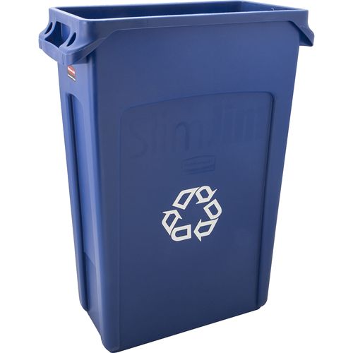 Recycle Vented Trash Can For Rubbermaid - Part# Rbmdfg354007blue