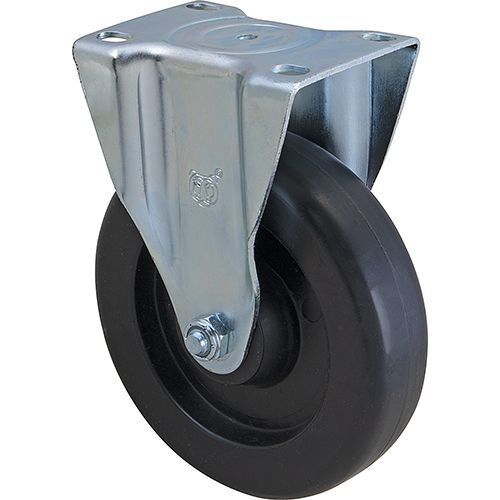 Rubbermaid RBMDFG4614L40000 Black Rigid Plate Caster, 5" Outer Diameter