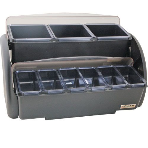 San Jamar SJBDS4266 Stacker Condiment Dispenser W/ Conversion Kit & 2 Straw Caddies