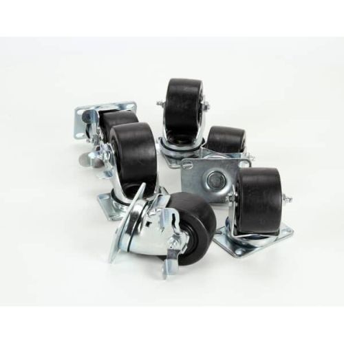 Silver King 10314-91 Caster Plate Kit, 3" White, 4" Thick, Heavy Duty