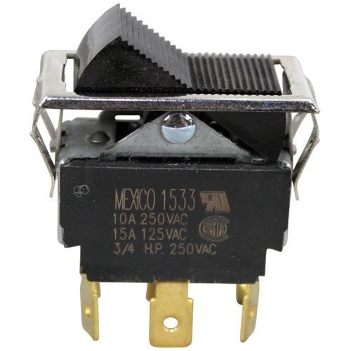 Southbend 1011817 6 Terminal Black Rocker Switch, 7/8" X 1-1/2" Hole, DPDT