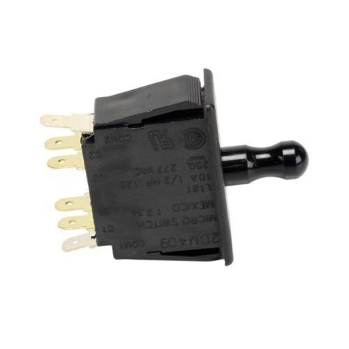 Southbend 1177566 Range Switch Push Button Door W/ 6"x3/16" Black Tab Term, 125/250V 1/2" X 1-1/2"