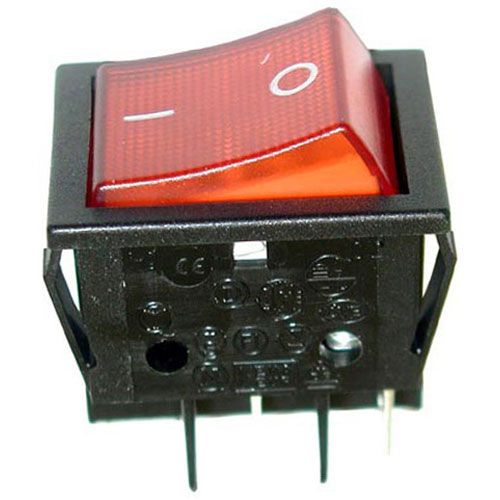 Star Mfg 2E-Z1858 Red Lighted Rocker Switch W/ 1/4" Tab