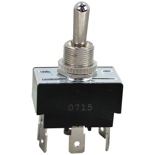 Star Mfg 2E-Z6863 20A/125-277V DPDT Toggle Switch W/ 1/2" Hole, Black/Silver
