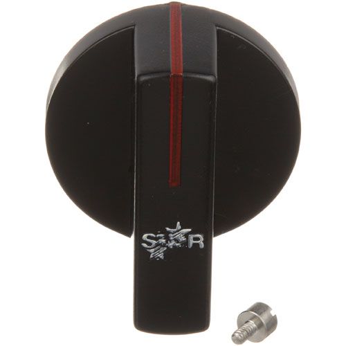 Star Mfg 2R-Z1274 Black Thermostat Indicator Knob W/ Red Line with Stop Screw/stud,2-1/4" DIA , MOUNT .187 