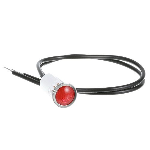 Star Mfg 8006 125V, 1/3W Red Indicator Light, 1/2" Hole, Chrome Bezel