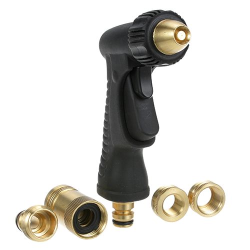 T&S Brass 5WG-1000-01 35 FT Open Hose Reel Assembly W/ Water Gun, 3/8" MPT, Black Epoxy Coated