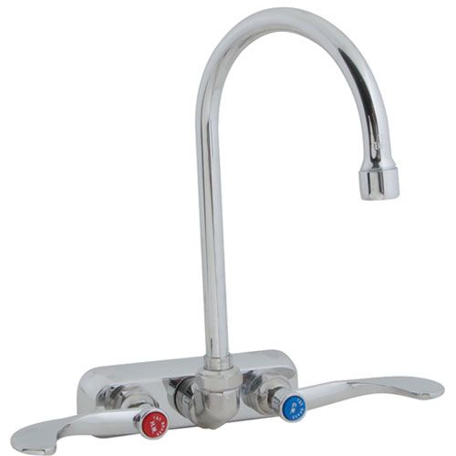 T&S Brass B1146-04 4" Wall-Mounted Faucet w/ Wrist Blade & Handles