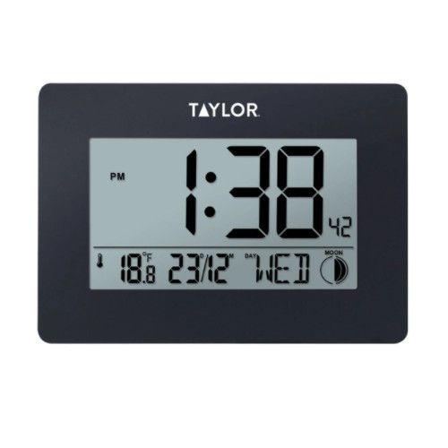Taylor Thermometer 5265191Â  Digital Clock 14°F to 140°F W/ Thermometer