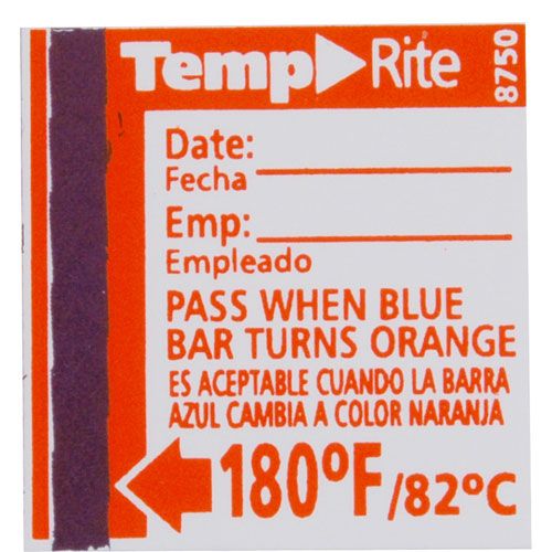 Taylor Thermometer 8750 Dishwasher Temperature Test Labels 180F