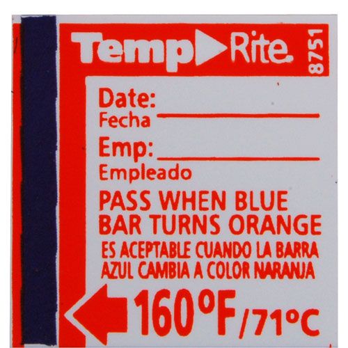 Taylor Thermometer 8751 Temperature Label , 160F