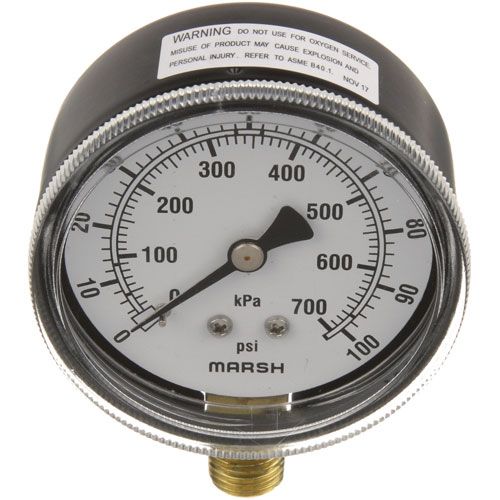 Toastmaster - See Middleby Marshall A12424 2-1/2" Dual Scale Pressure Gauge, 1/4" MPT Bottom