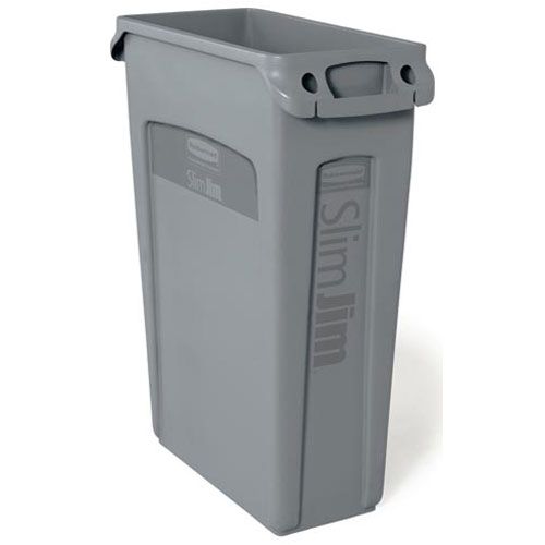 Trash Container-Slim Jim, 23g/Grey (30") For Rubbermaid - Part# Fg354060gray