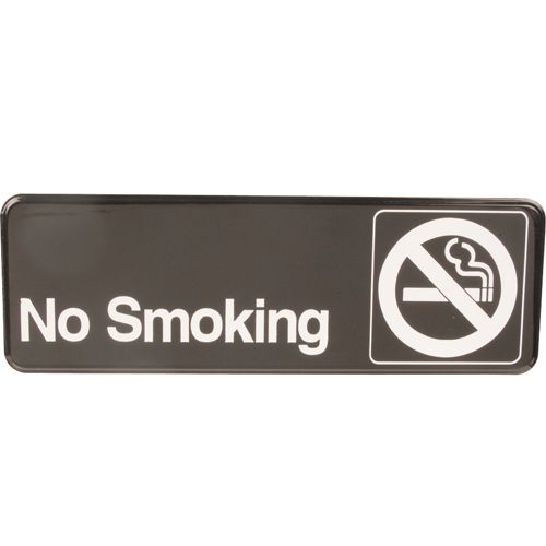 Vollrath 4513 No Smoking Sign,Black, 3X9"