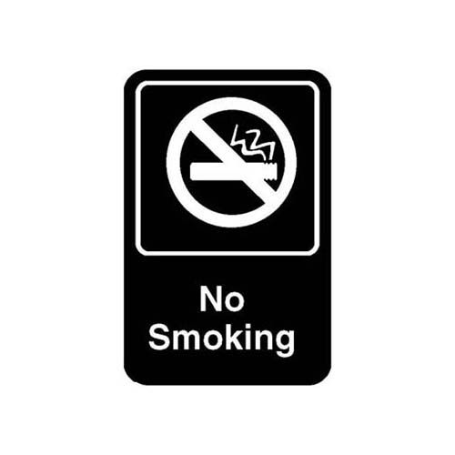Vollrath 5613 No Smoking Sign,Black 6X9"
