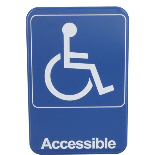 Vollrath 5644 Handicap Sign, Blue, 6X9"