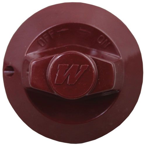 Vulcan Hart 00-719255-00012 Red Knob W/set Screw, Burner Valve Knob , D-Stem Flat Down