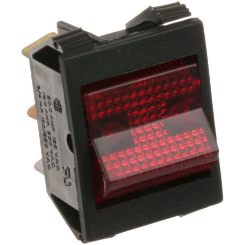 Vulcan Hart 00-824226-00002 SPST Red Lighted Rocker Switch, 15/16" X 1-1/8", On/Off