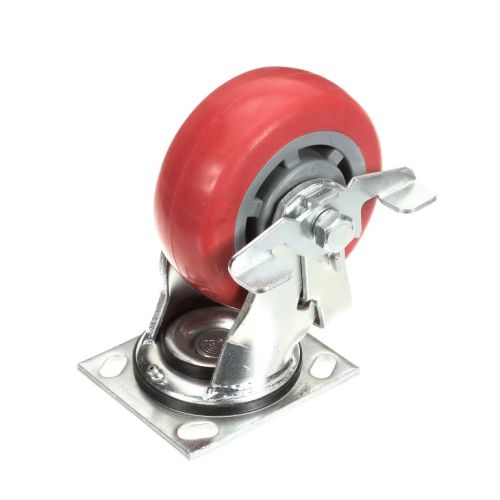 Vulcan Hart 00-960518 Swivel Plate Single Caster W/Brake Red 5"
